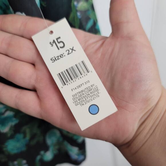 NWT Bobbie Brooks Sheer Quarter Sleeve Floral Top Size 2X - Picture 4 of 4